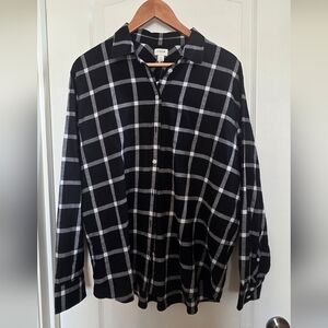 J. Crew Black Checkered Shirt